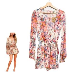 PPLA Clothing Long Sleeve Romper Flora Print Size XS NWT